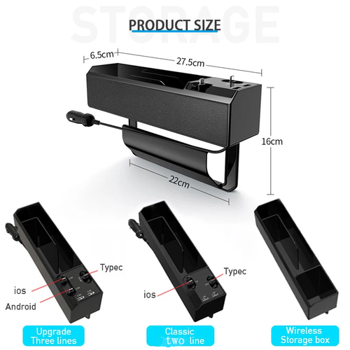 AE Car Seat Side Organizer with Charger