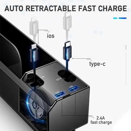 AE Car Seat Side Organizer with Charger